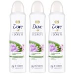 Dove Nourishing Secrets Dry Spray Antiperspirant Deodorant Waterlily & Sakura Blossom 3 Count for Women 48 Hour Sweat & Odor Protection 3.8 oz